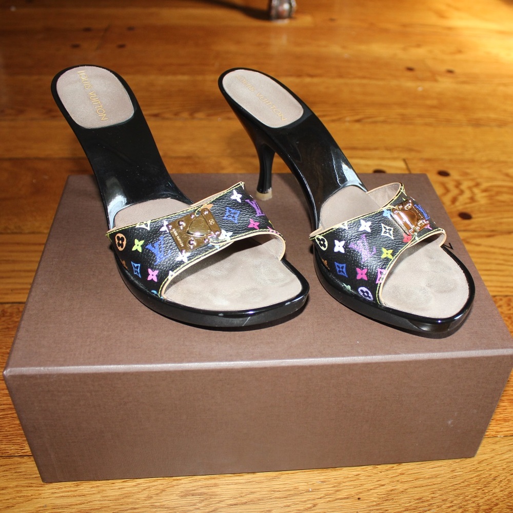 Louis Vuitton Black Heels _ Murakami Design